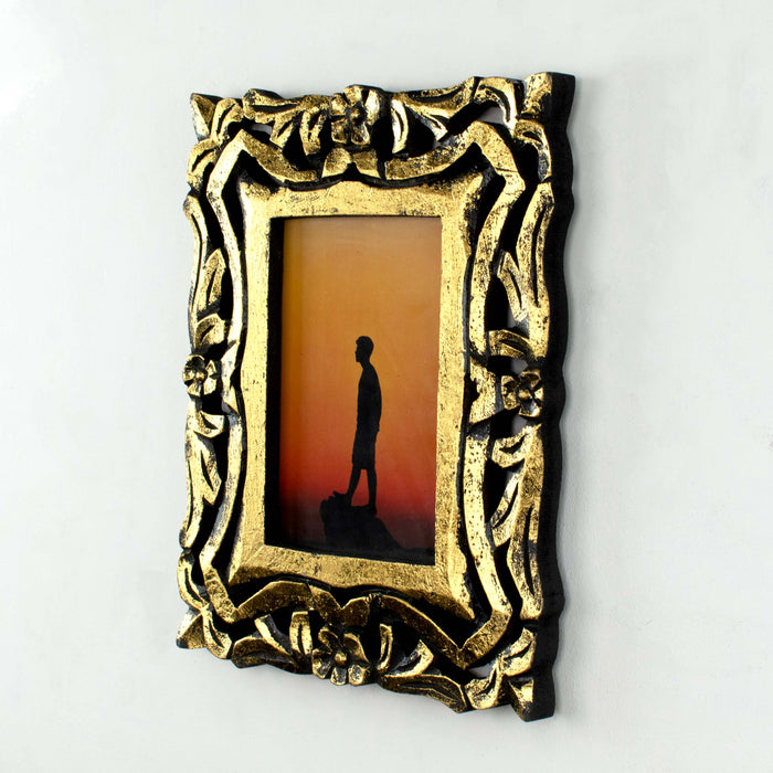 Handcarved French Photo Frame- Distressed Gold