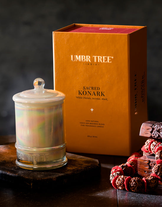 Sacred Konark Fragrance Candle-Glass Jar (Medium)