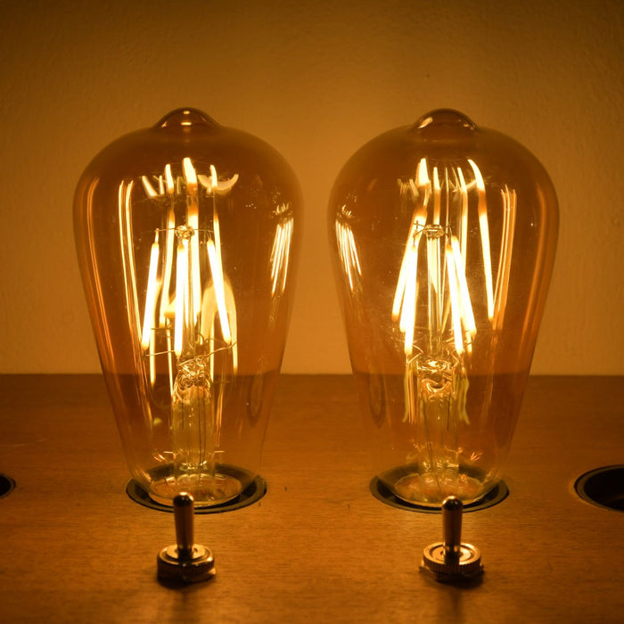 Pear Amber LED Filament Bulb - Set of 2
