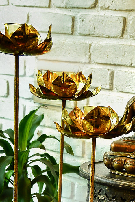 Lotus Candle Holder Pedestal (Set of 3)