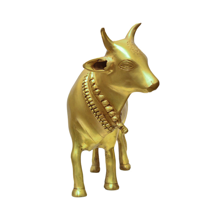 Pichwai Gopashtami Stand Cow Brass Antique