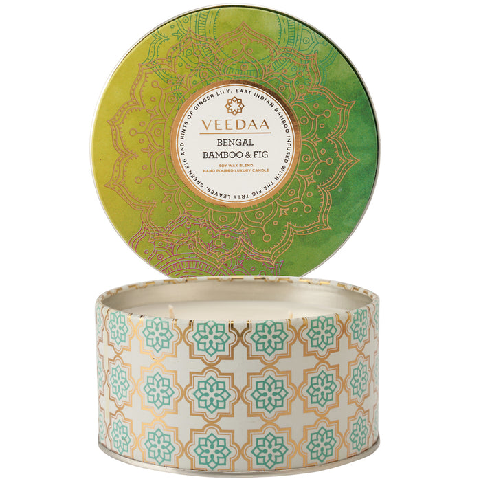 Bengal Bamboo & Fig 3 Wick Tin Scented Candle