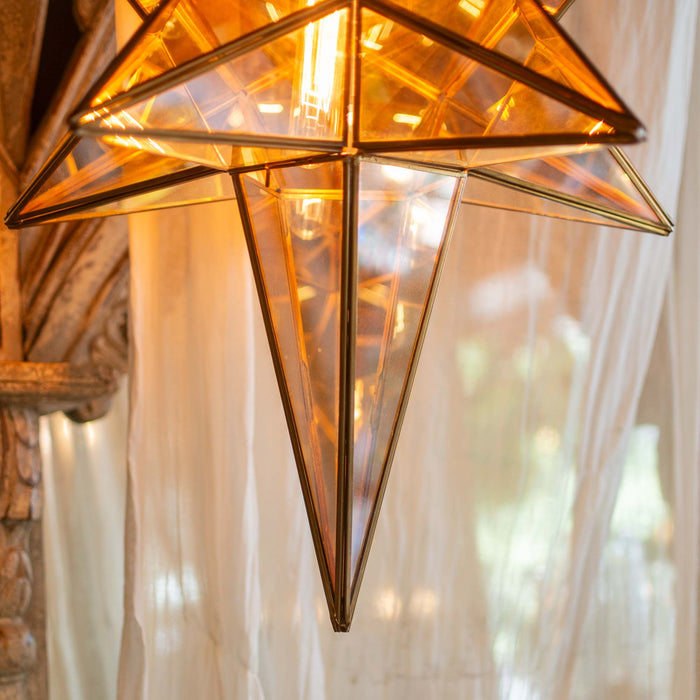 Yvaine Pendant Light - Brass And Glass