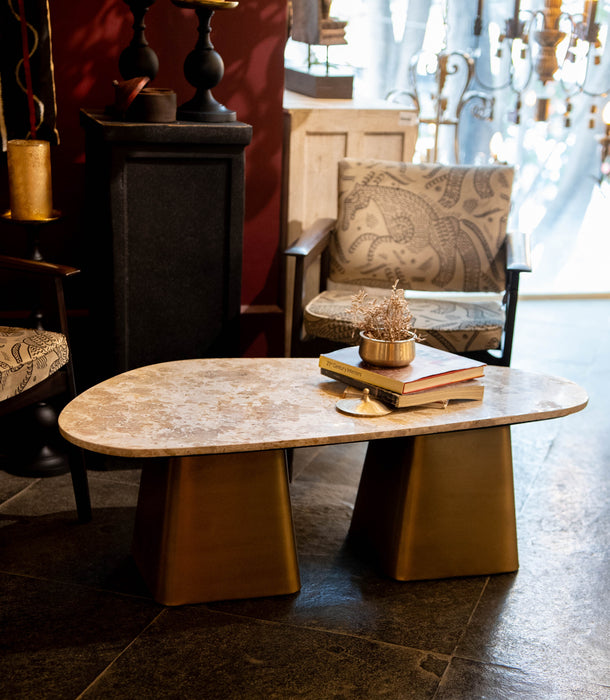Fadhili Marble With Iron Coffee Table