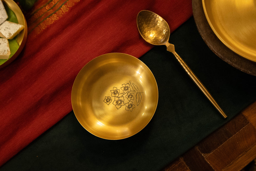 Nayantara Brass Shallow Bowl - Small
