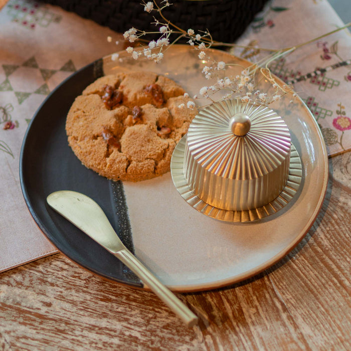 Ahvi Brass Butter Dish With Knife