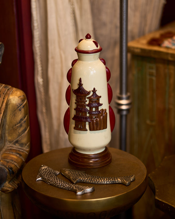 Ceramic And Wooden Jar