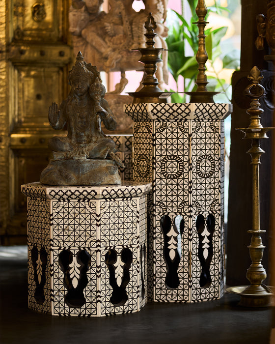 Qasr Mango And Bone Side Table - Large