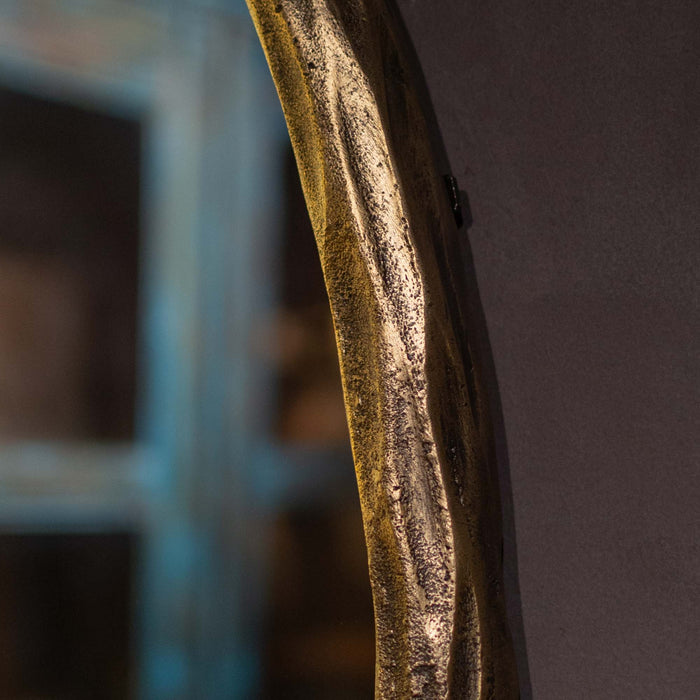 Nadia Round Mirror Antique Gold