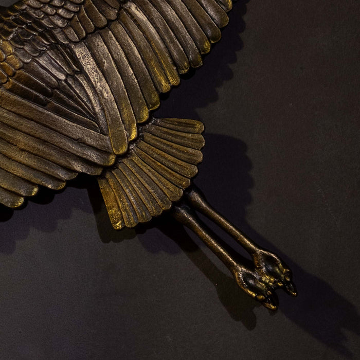 Crane In Flite Wall Decor - Antique Gold