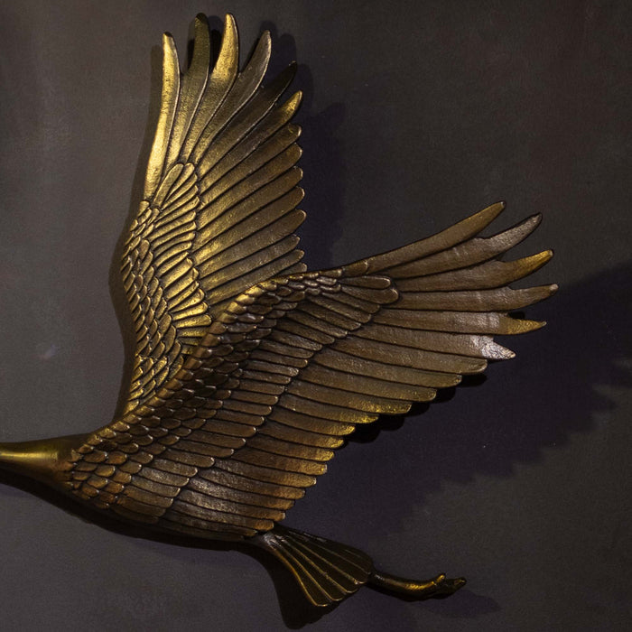 Crane In Flite Wall Decor - Antique Gold