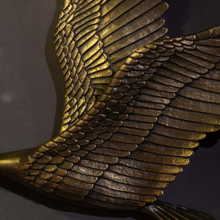 Crane In Flite Wall Decor - Antique Gold