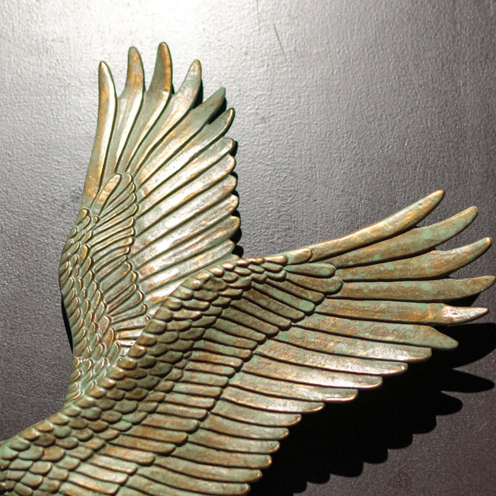 Crane In Flite Wall Decor Blue And Green Patina