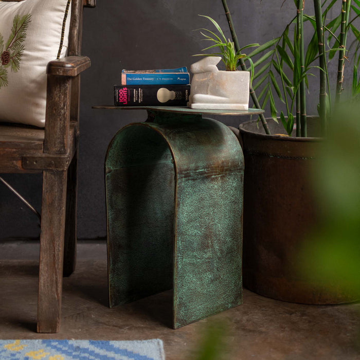 Midori Side Table Brass With Patina