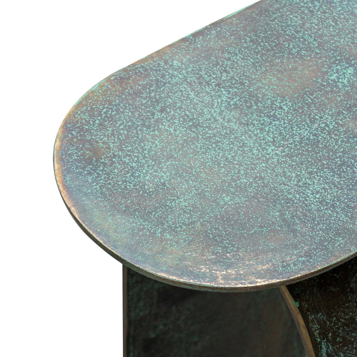 Midori Pedestal Table Brass With Patina