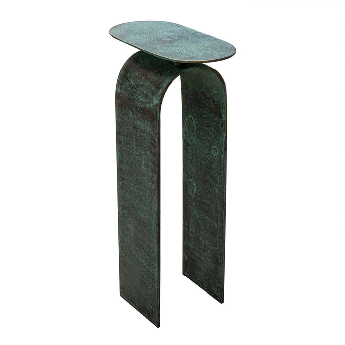 Midori Pedestal Table Brass With Patina