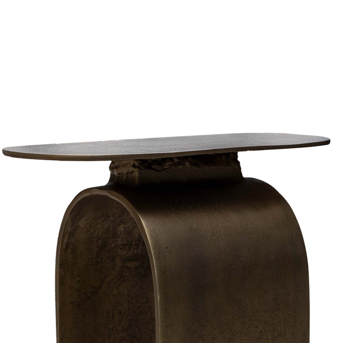 Khonsu Pedestal Table Antique Brass