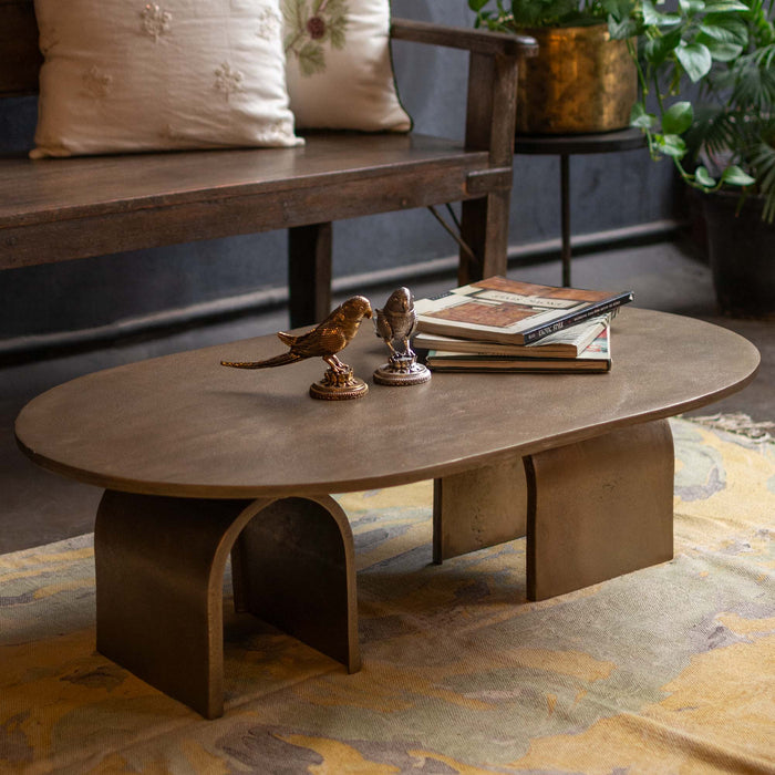 Khonsu Capsula Coffee Table Antique Brass