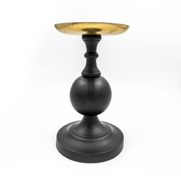 Beni Candle Stand Gold With Black Antique