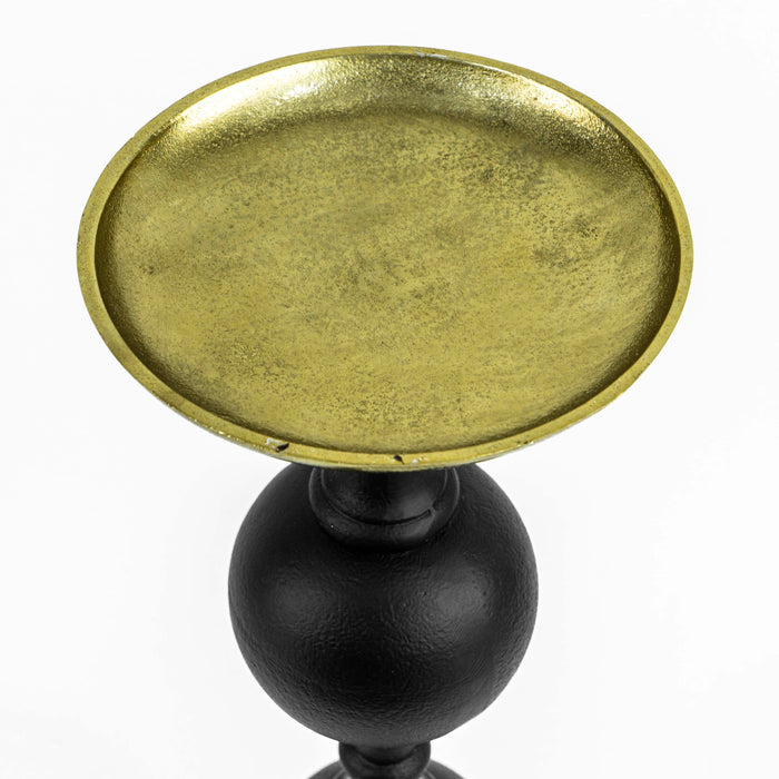 Beni Candle Stand Gold With Black Antique