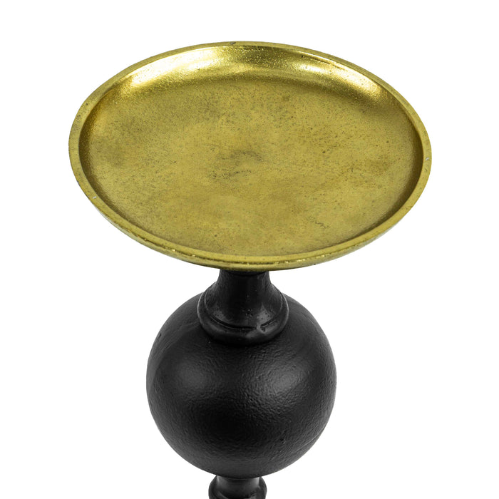 Beni Candle Stand Gold With Black Antique