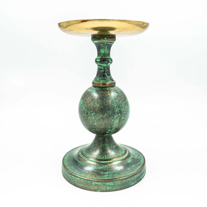 Beni Patina Candle Stand With Gold Finish