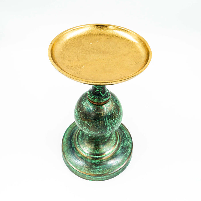 Beni Patina Candle Stand With Gold Finish