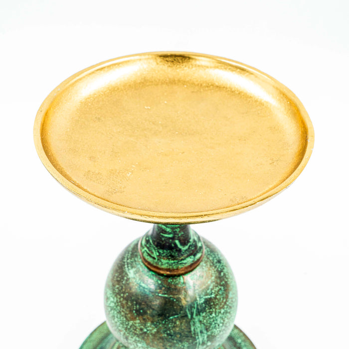 Beni Patina Candle Stand With Gold Finish