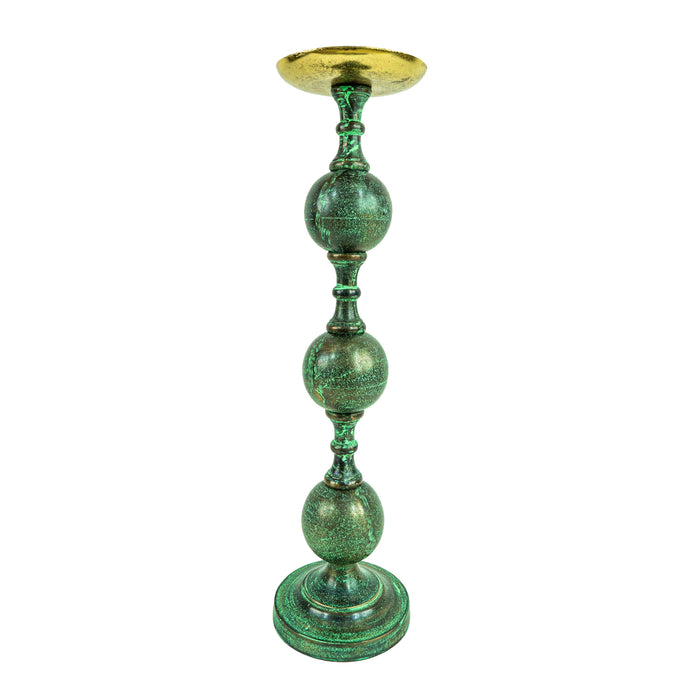 Beni Patina Candle Stand With Gold Finish