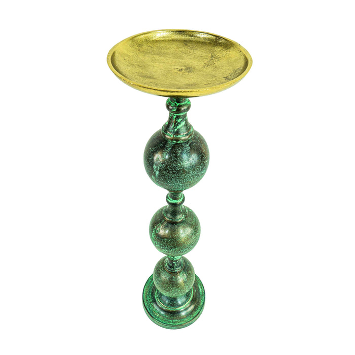 Beni Patina Candle Stand With Gold Finish