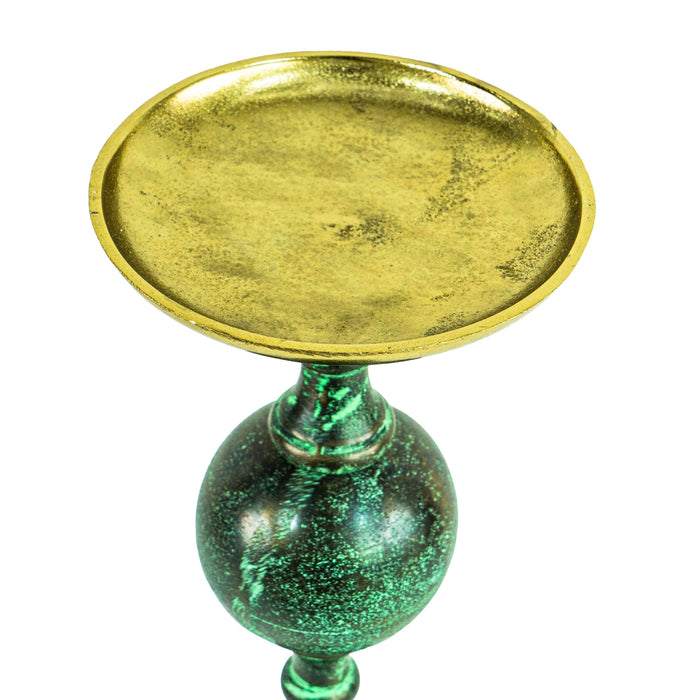 Beni Patina Candle Stand With Gold Finish