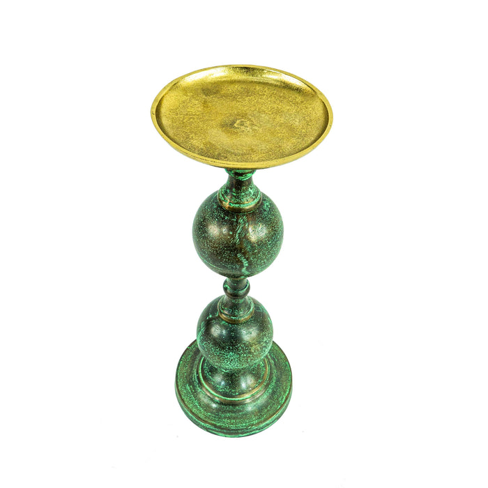 Beni Patina Candle Stand With Gold Finish