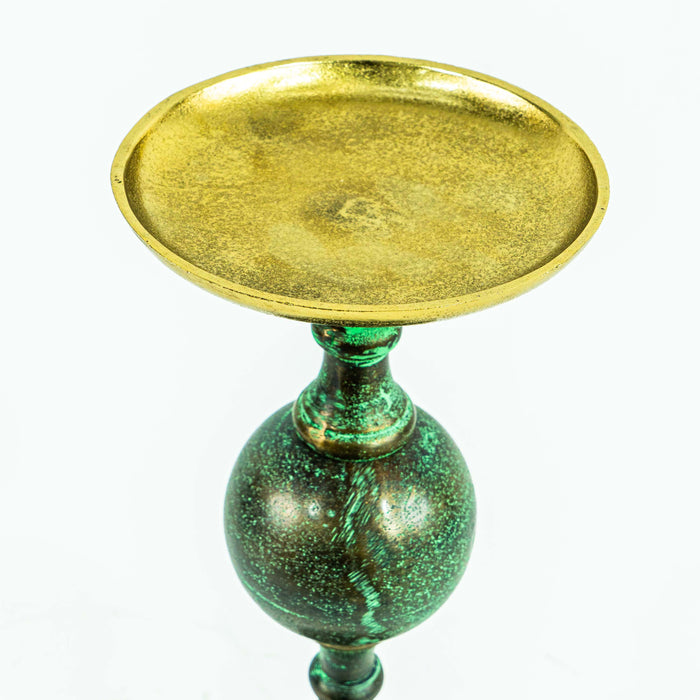 Beni Patina Candle Stand With Gold Finish