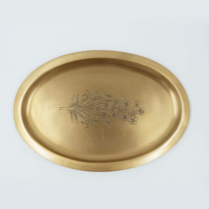 Nayantara Brass Oval Tray - Small