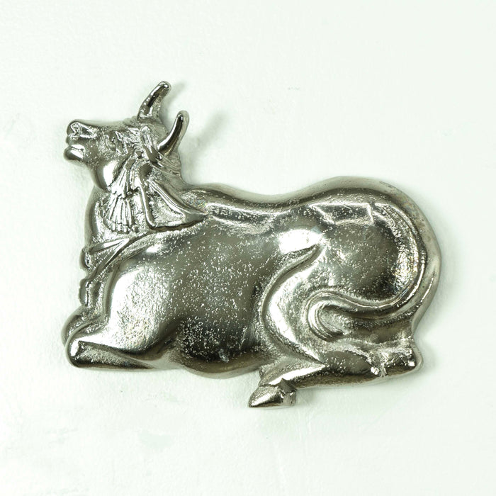 Pichwai Seated Nandi Wall Decor - Nickel