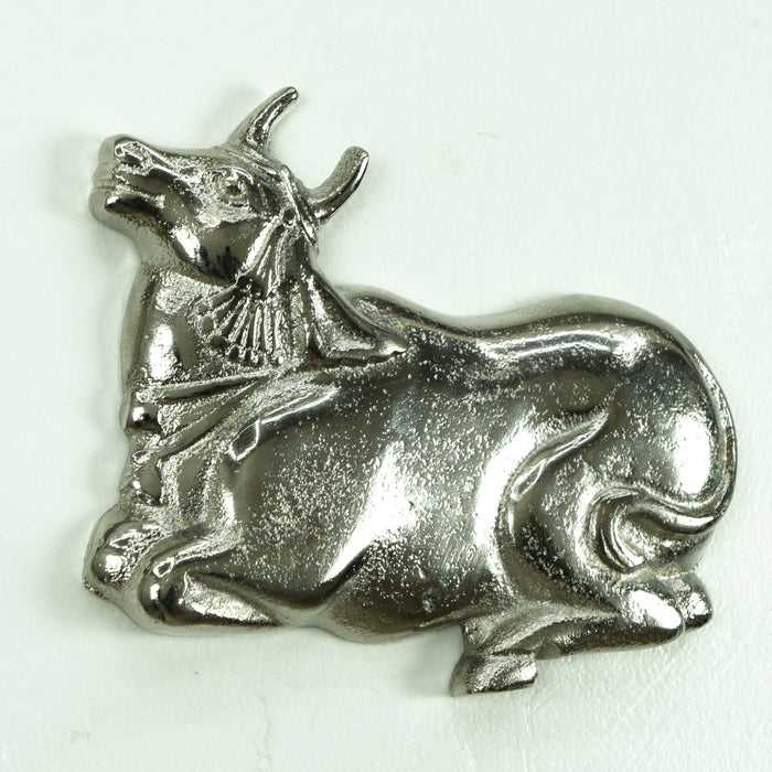 Pichwai Seated Nandi Wall Decor - Nickel