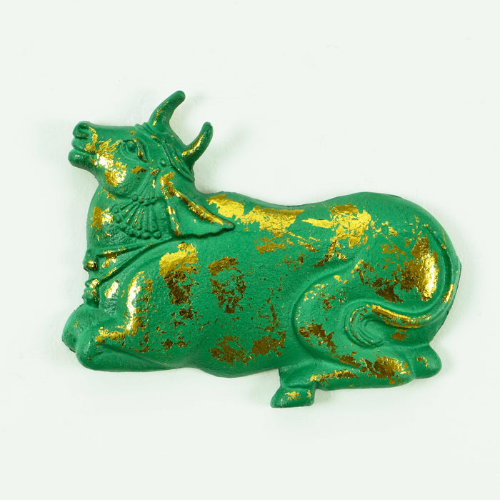 Pichwai Seated Nandi Wall Decor - Platina