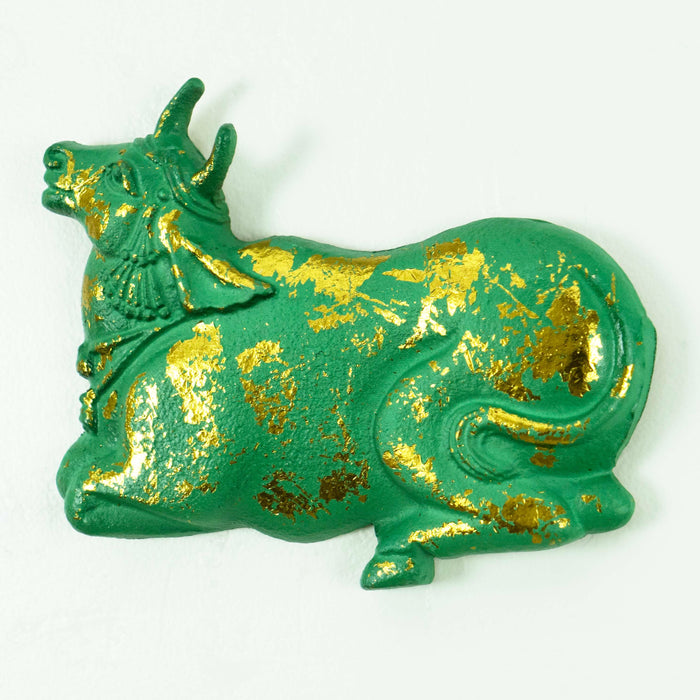 Pichwai Seated Nandi Wall Decor - Platina