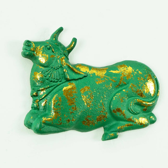 Pichwai Seated Nandi Wall Decor - Platina