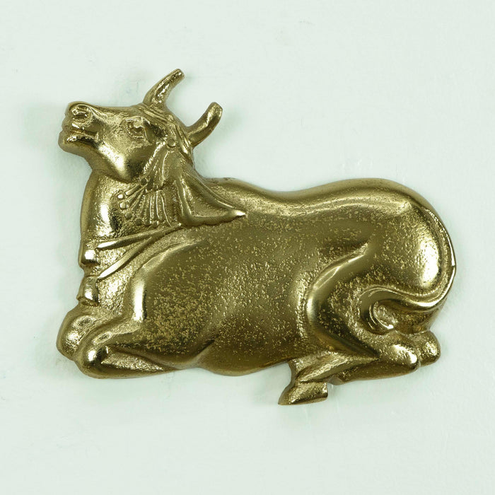 Pichwai Seated Nandi Wall Decor - Gold