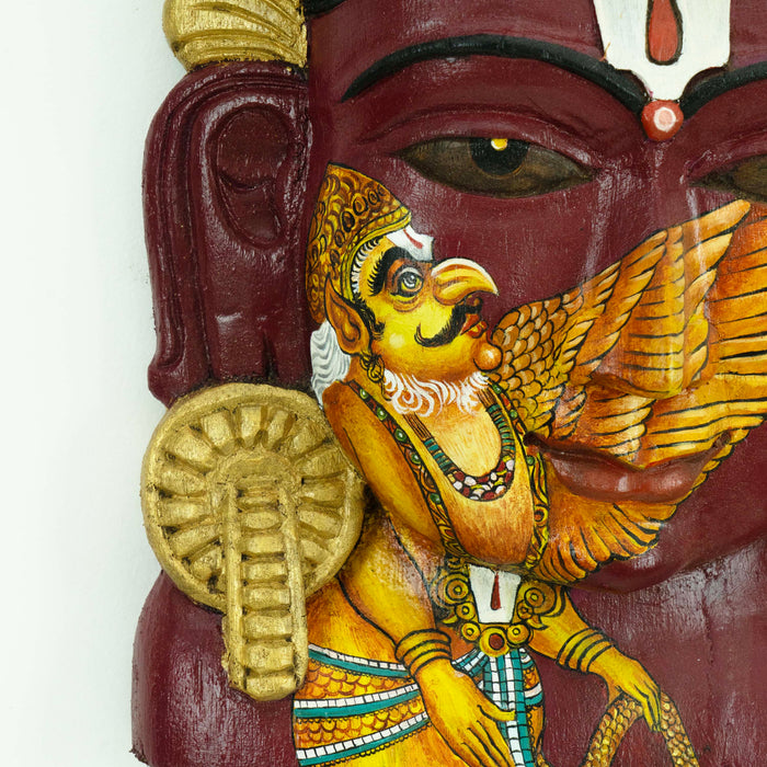 Vishnu Mask Red Garuda Wall Mounted