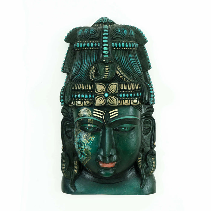 Shiva Mask Green Samharam Wall Mounted