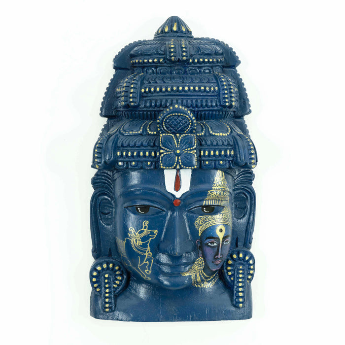 Vishnu Mask Blue and Gold Wall Mounted