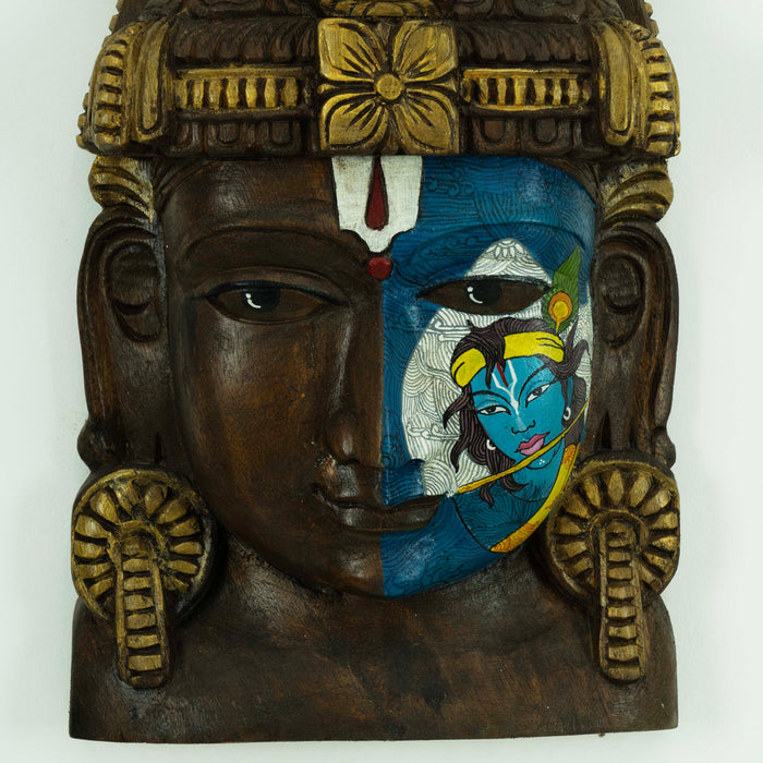 Vishnu Mask Krishna Yellow Headband Wall Mounted