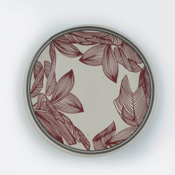 Kadali Leaf Snack Plate Stoneware