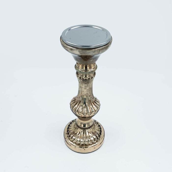 Saanjhi Candle Stand Gold Glass