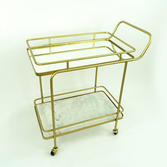 Trolley with Top Mirrors Bottom Marble