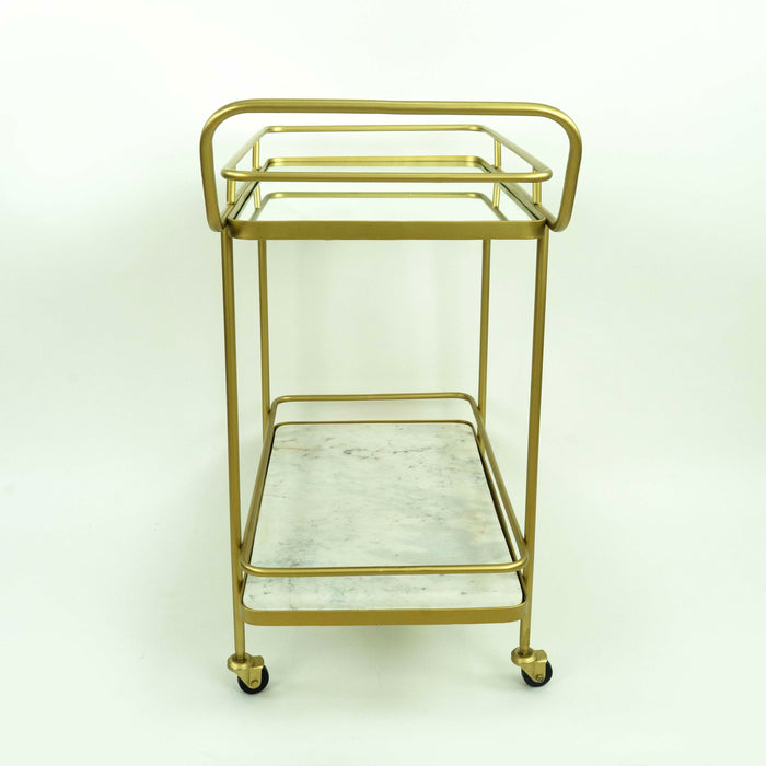 Trolley with Top Mirrors Bottom Marble