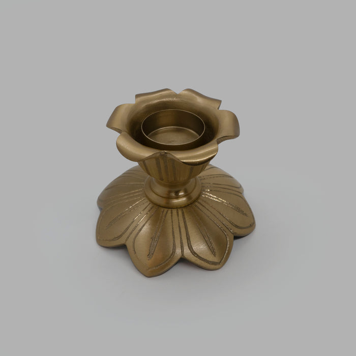 Thamara Bloom Dual Candle Stand Tea Light Brass