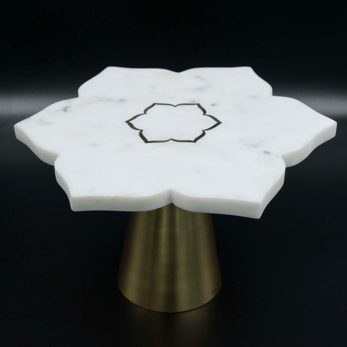 Lotus Cake stand White Marble